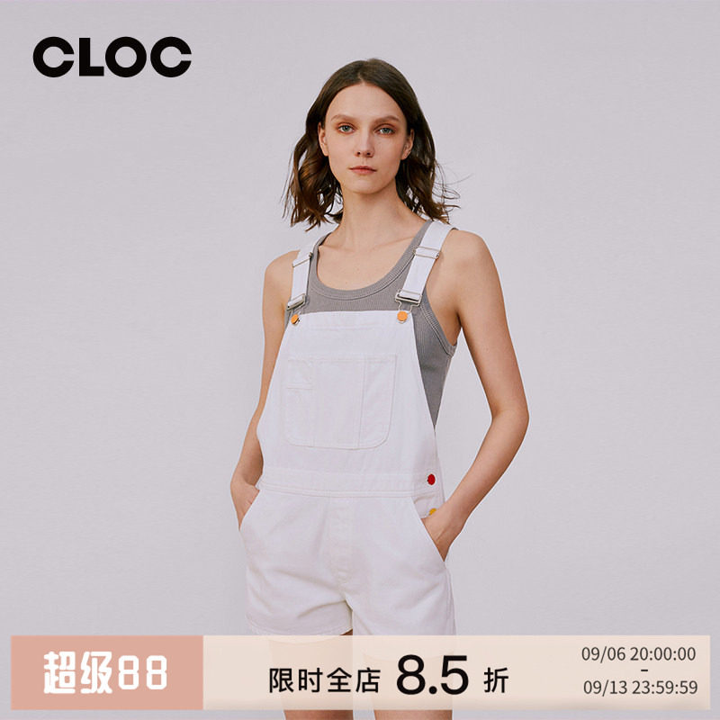 HeyJoanie春季背带短裤牛仔裤