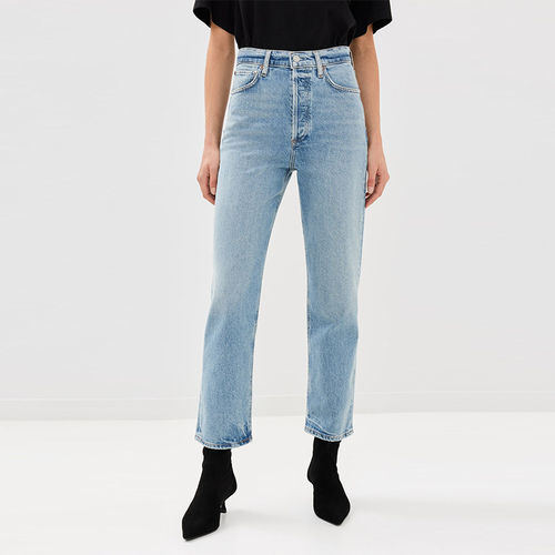 AGOLDE高腰九分修身直筒牛仔裤