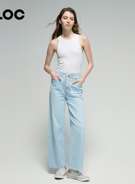[折扣]MOTHER DENIM宽松休闲直筒全长牛仔裤女春季11198-1422-CWU