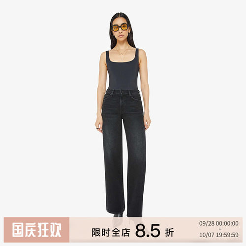 motherdenim高腰宽松直筒牛仔裤
