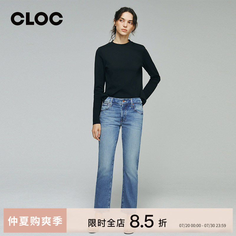 MOTHER女士直筒弯刀牛仔裤