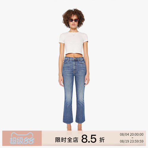 MOTHERDENIM高腰微喇全长牛仔裤
