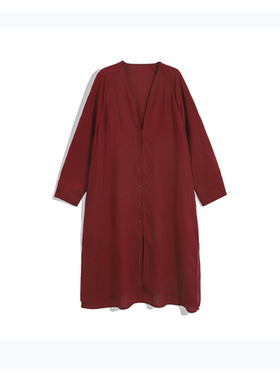 【安琪儿专享】亚麻无领长开衫   衣长118 -YGSS244