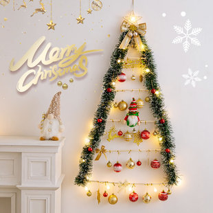 2025圣诞节装 挂墙场景布置木架灯子圣诞挂饰品 饰墙面圣诞树挂壁式