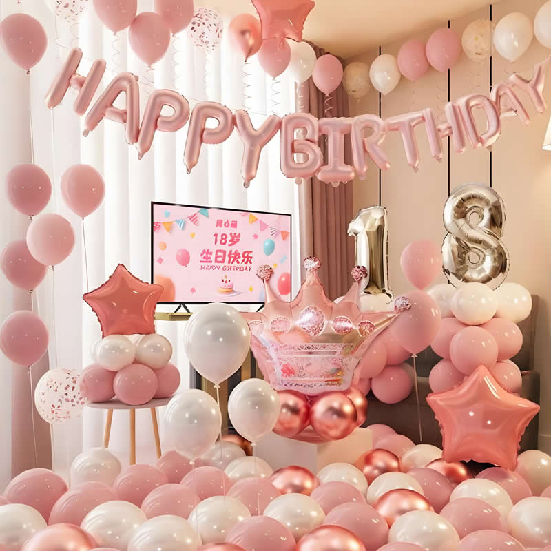 女孩18岁生日布置装饰气球