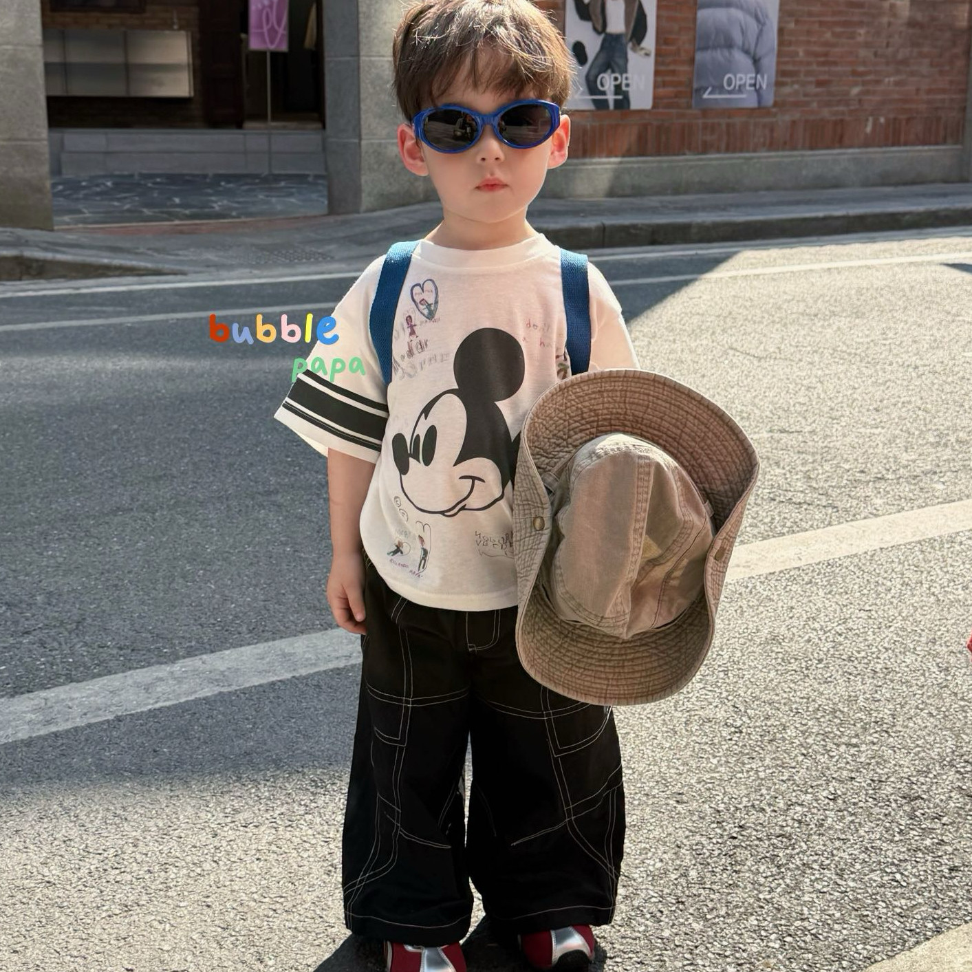 凡妈童装2026夏季新款男童小童韩版卡通米奇短袖T恤休闲长裤夏款