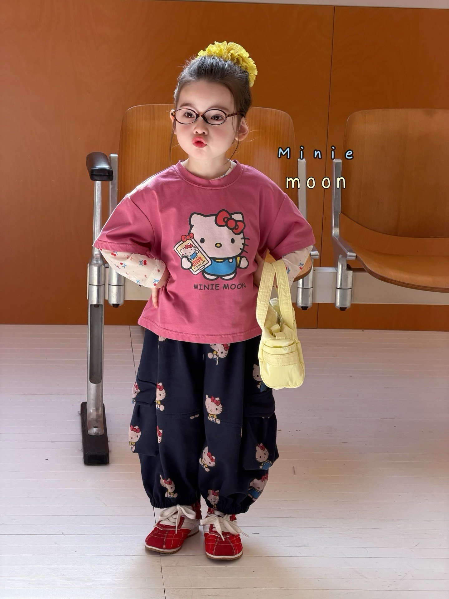 凡妈童装26春款女童小童韩系KT猫可爱两件套T恤口袋棉质休闲长裤