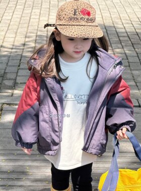 女童秋冬款韩版三合一冲锋衣外套