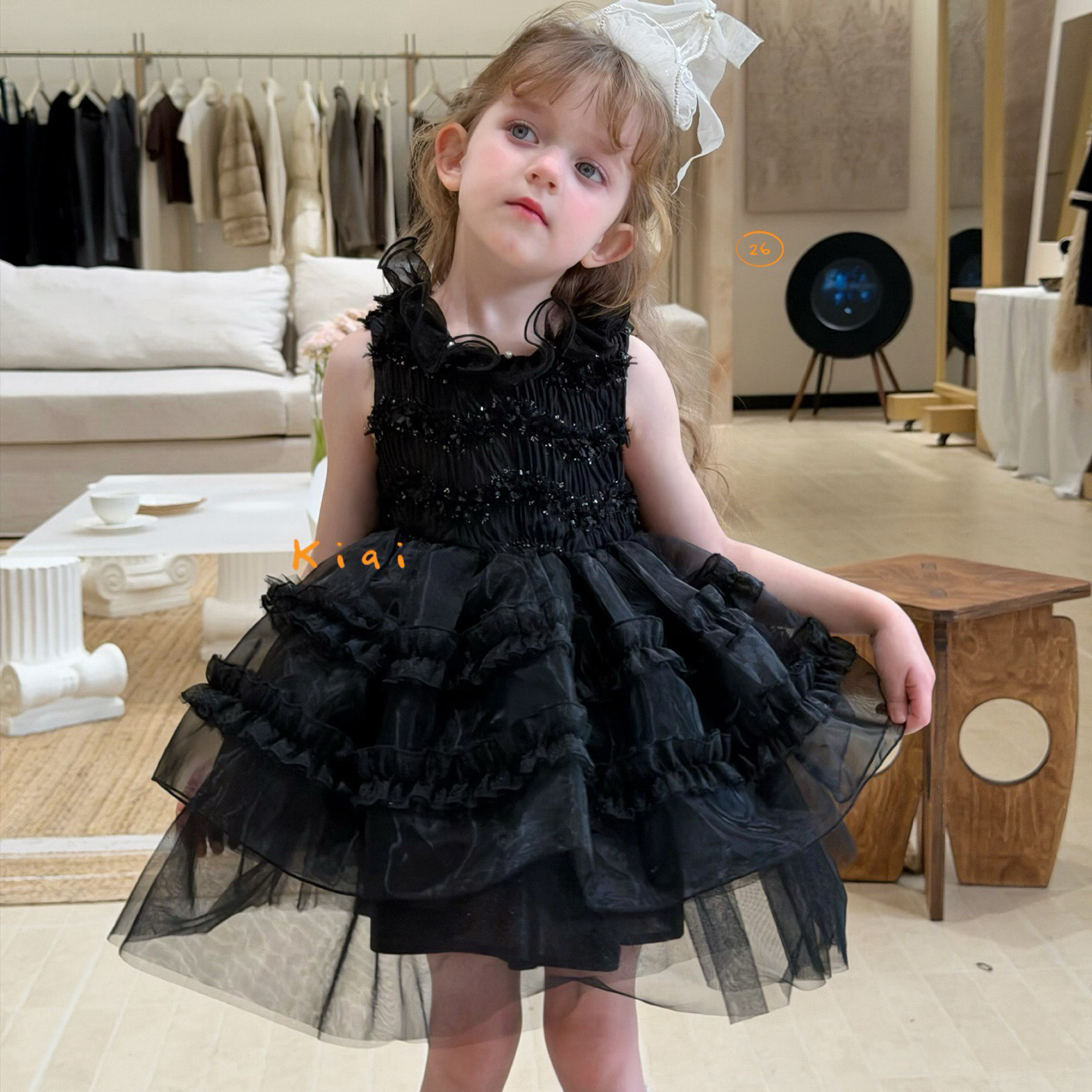 凡妈童装26夏季新款女童小童韩版无袖蓬蓬裙纱裙公主裙连衣裙洋气