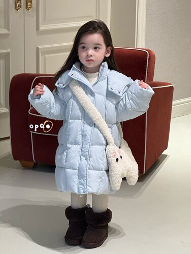 女童韩版卡通连帽羽绒服外套
