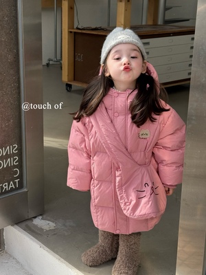女童韩系卡通连帽羽绒服外套