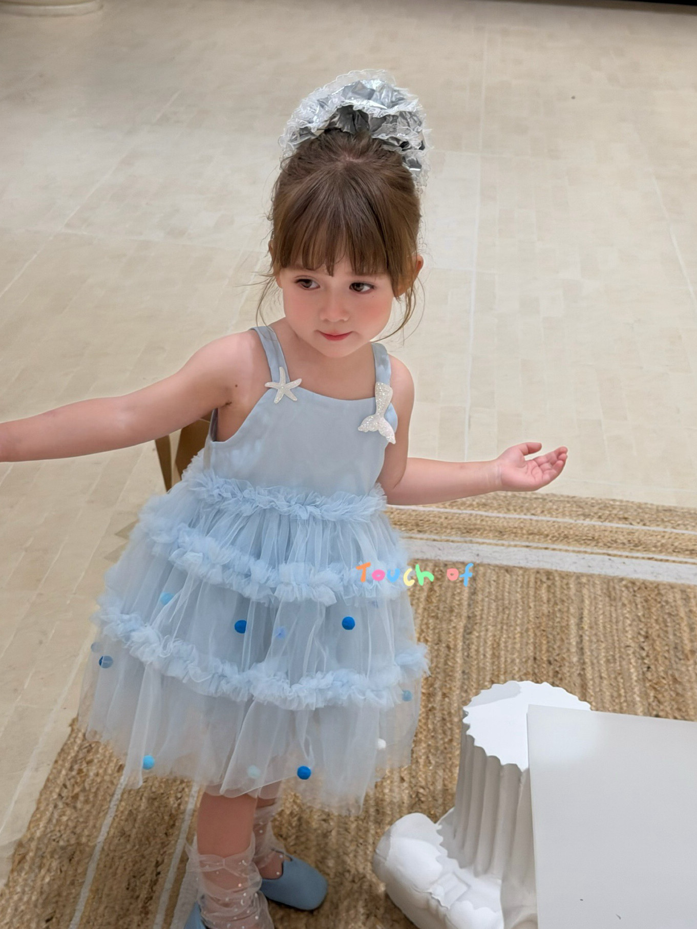 凡妈童装2026夏季新款女童小童韩版人鱼吊带蓬蓬公主纱裙连衣裙