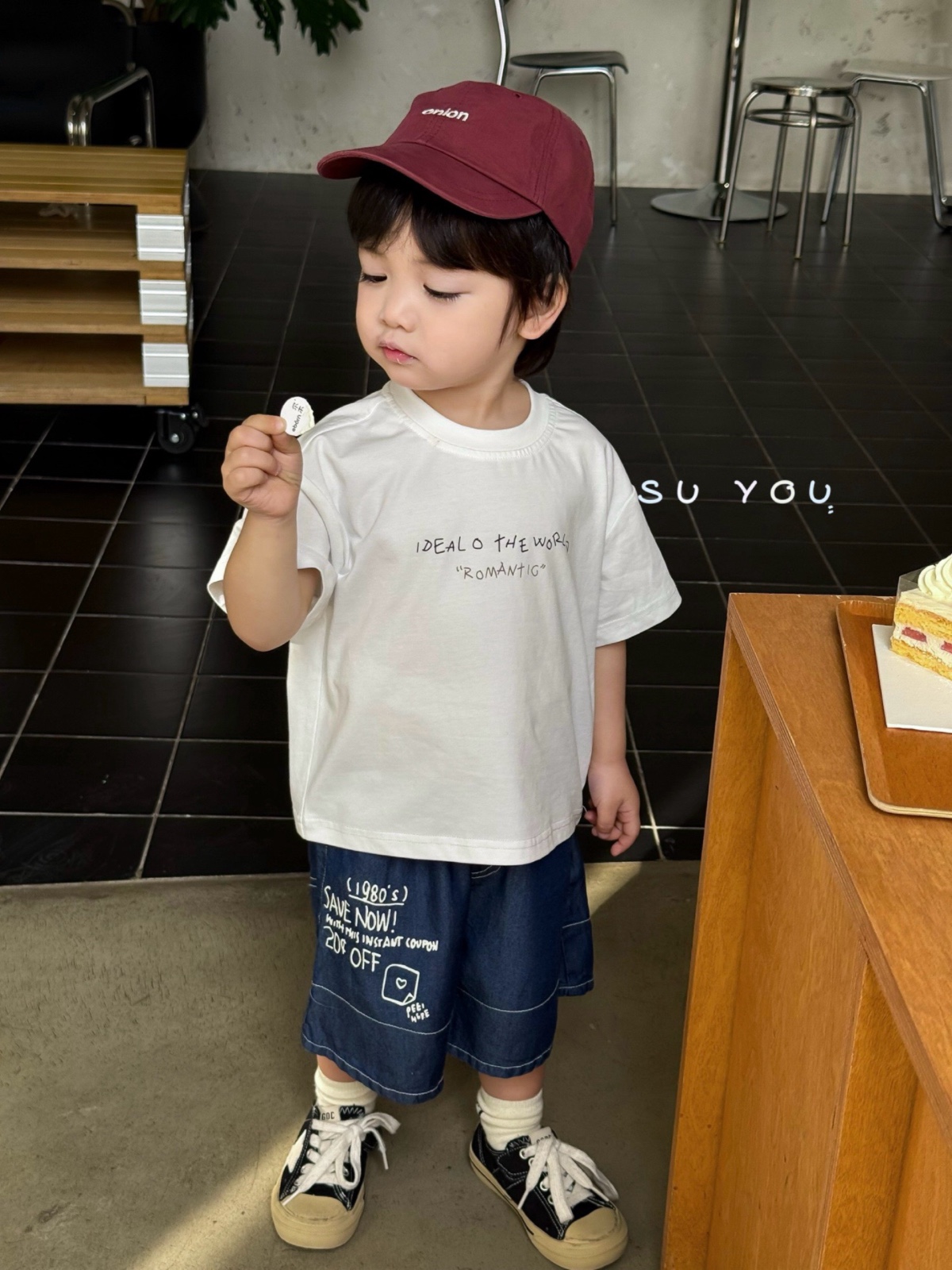 凡妈童装2025夏季新款男童小童韩版印花棉质衬衫短裤休闲套装T恤