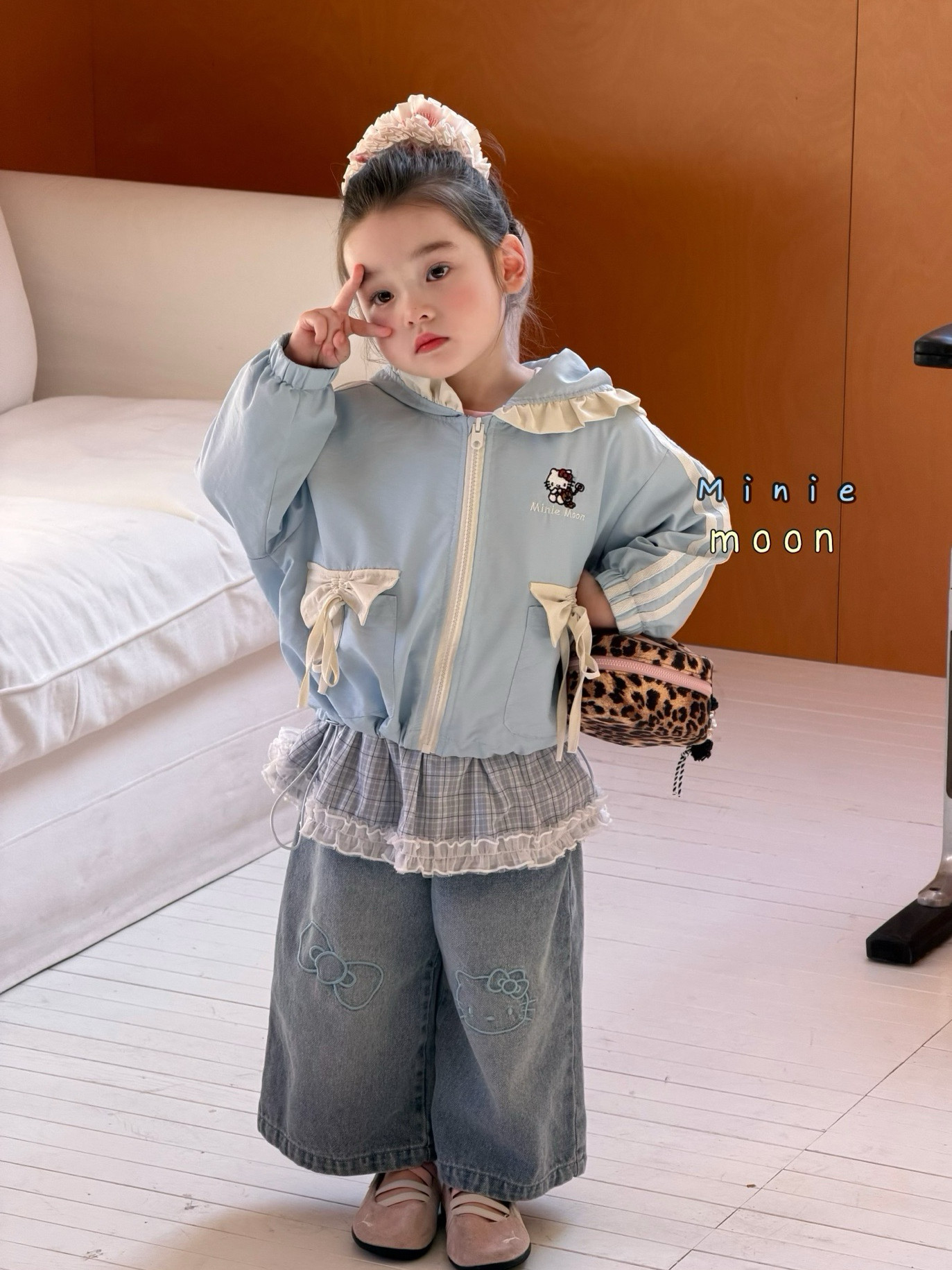 凡妈童装2026春款女童小童韩版小猫刺绣花边帽外套裙摆直筒牛仔裤,童装/婴儿装/亲子装,普通外套,淘宝优惠券,粉丝福利购,淘宝优惠卷