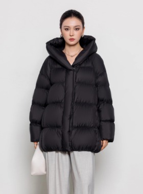 90白鸭绒云朵泡芙羽绒服女中长款时尚加厚宽松甜美2025新款冬外套