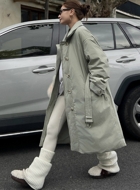 冬上新!翻领韩版设计时尚中长90白鸭绒保暖羽绒服外套(配腰带)