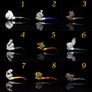 土耳其Star海泡石烟斗中小号3㎜自由式动物雕刻造型3㎜原石包邮款