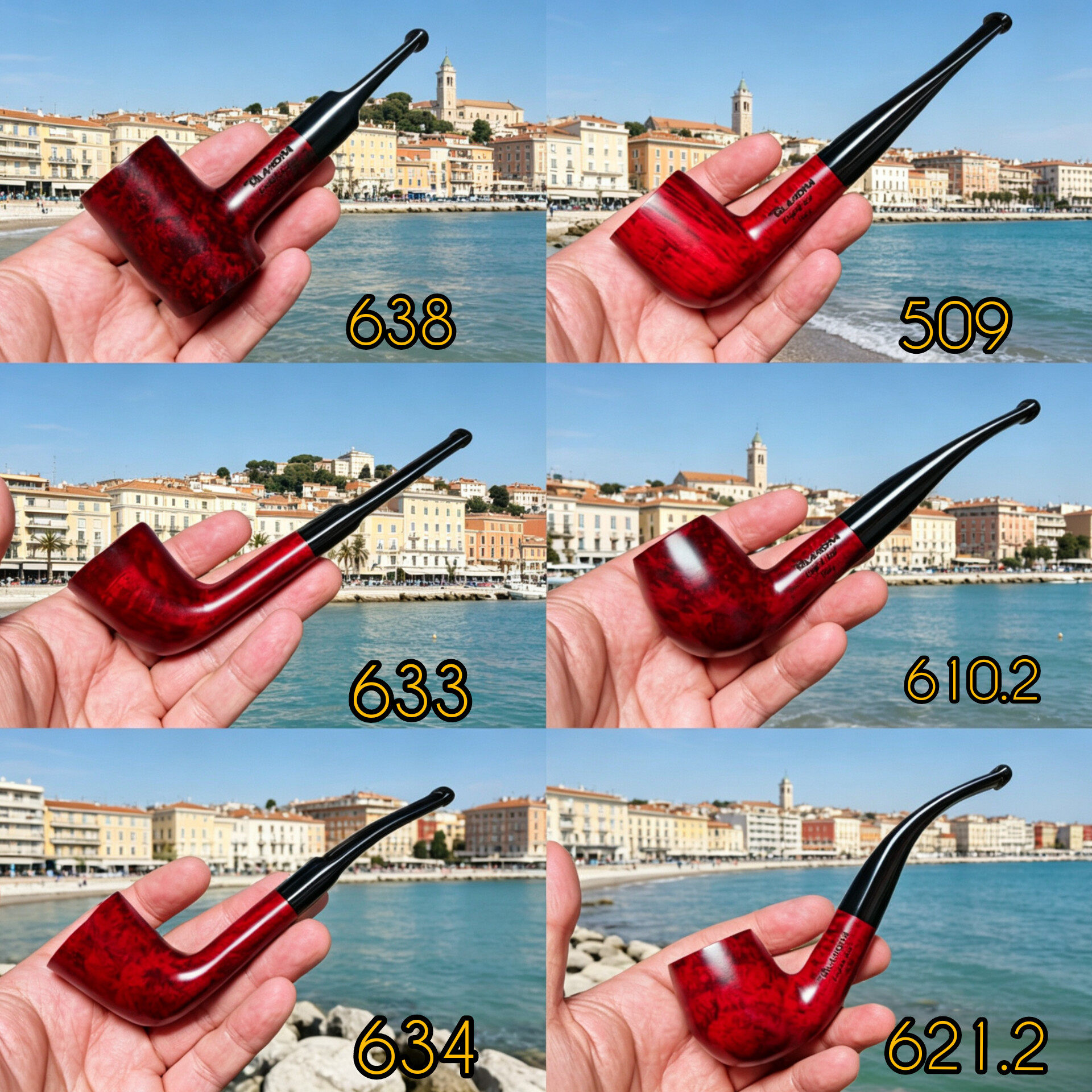 意大利塔拉莫纳烟斗Talamona石楠根Elegant Red 3㎜酒红光面包邮