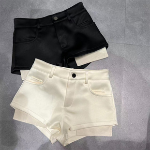 打底黑色百搭早春a字百搭纯欲辣妹风靴裤 女新款 休闲阔腿短裤 韩版