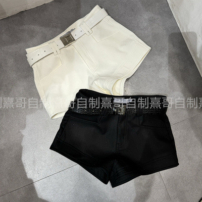 2026秋季新款韩版气质休闲皮带短裤女高腰显瘦简约百搭A字阔腿裤