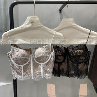 女法式性感美背新款内搭蕾丝鱼骨拼接名媛外穿显瘦上衣纯欲设计感