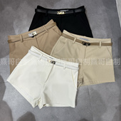 女a字翘臀显瘦纯欲辣妹风夏纯色高级感热裤 高腰百搭休闲西装 短裤