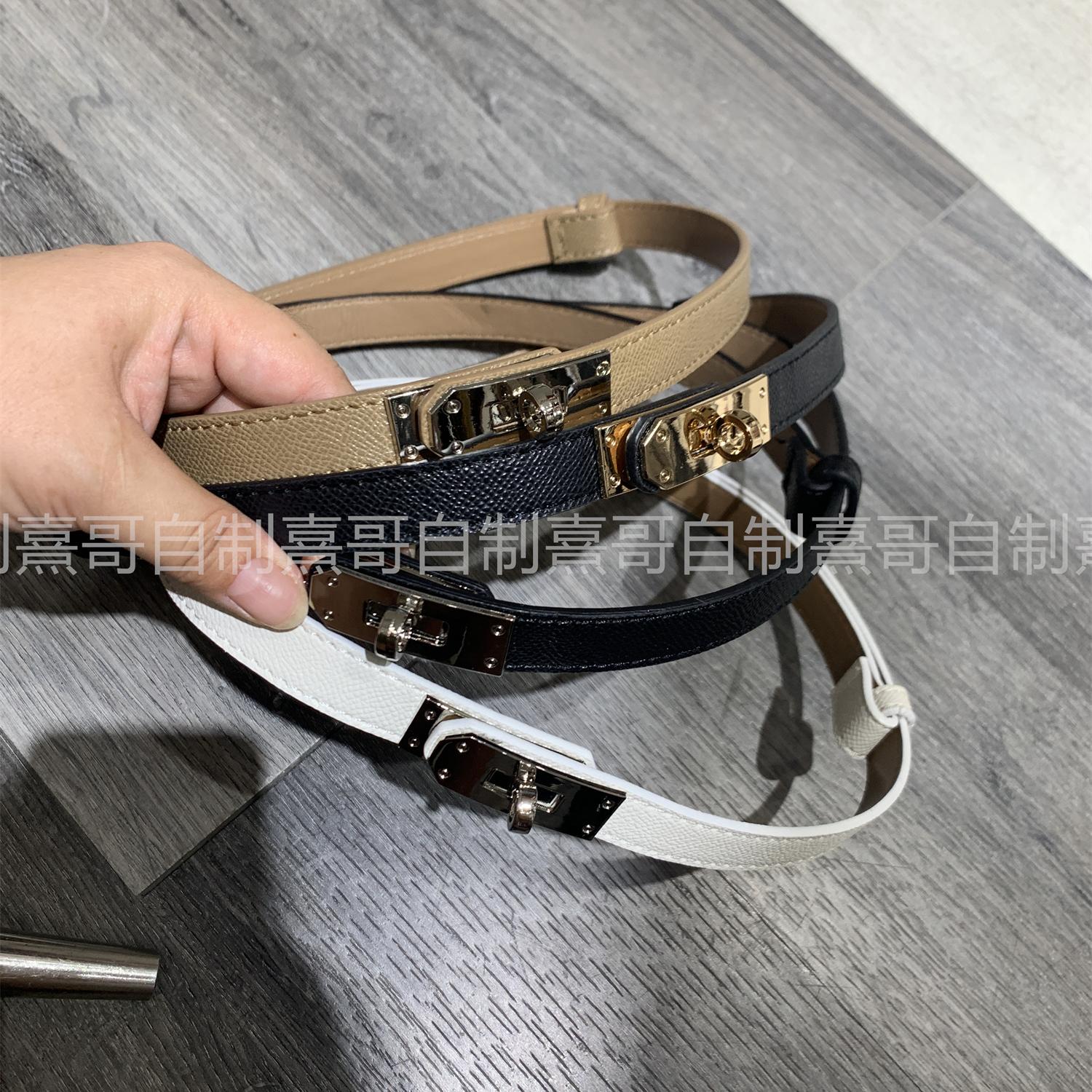 皮带二层皮百搭女款锁扣
