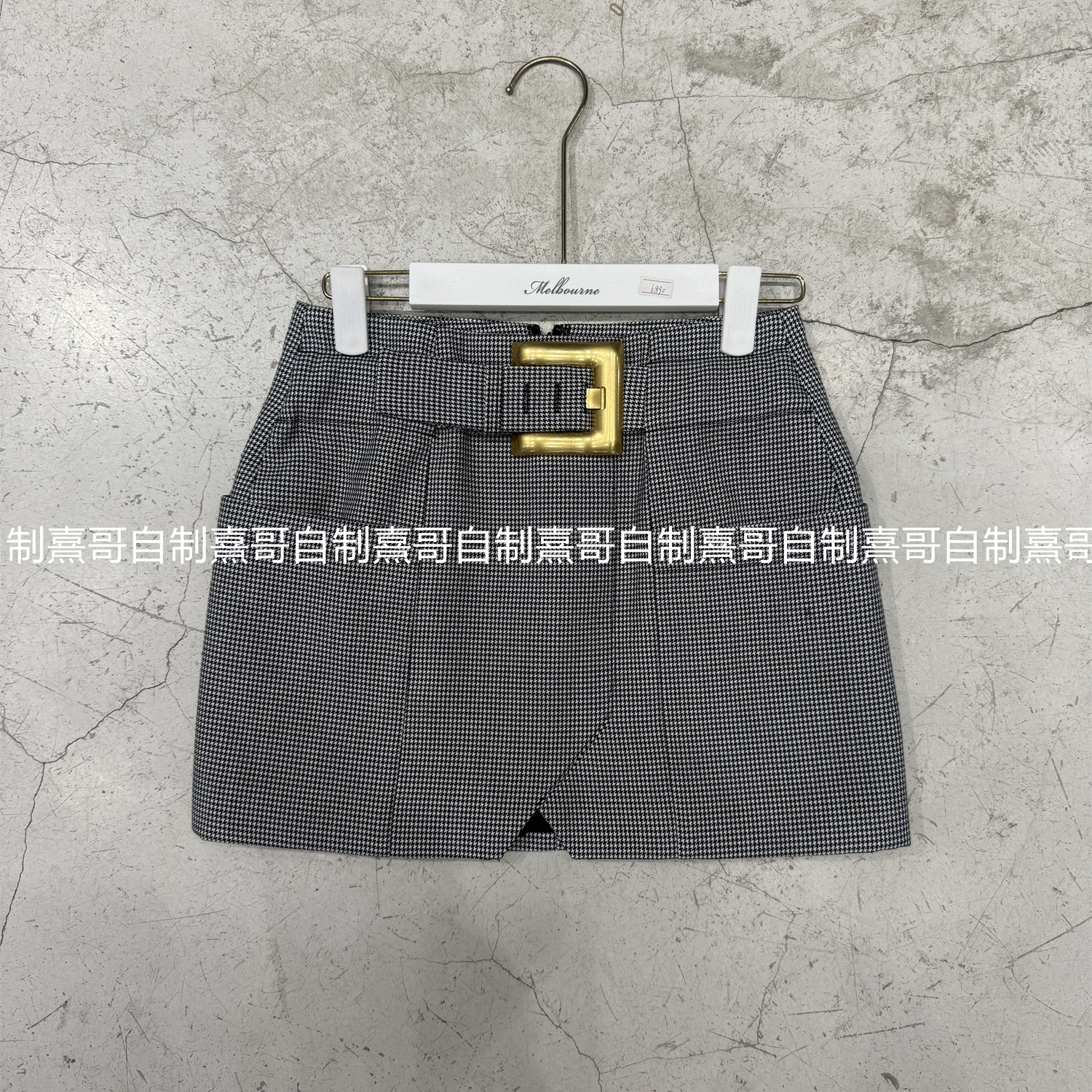 法式复古千鸟格半身裙秋冬新款高腰显瘦A字裙小个子百搭包臀短裙