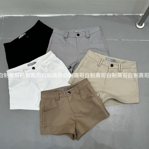 美式复古辣妹高腰显瘦休闲短裤女夏季新款百搭修身a字包臀热裤子