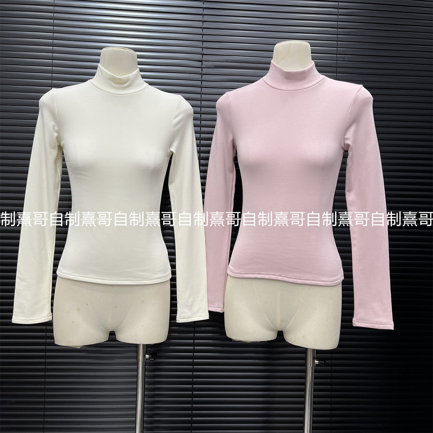 高领长袖T恤加绒打底衫女冬季内搭新款半高领针织上衣高级感毛衣