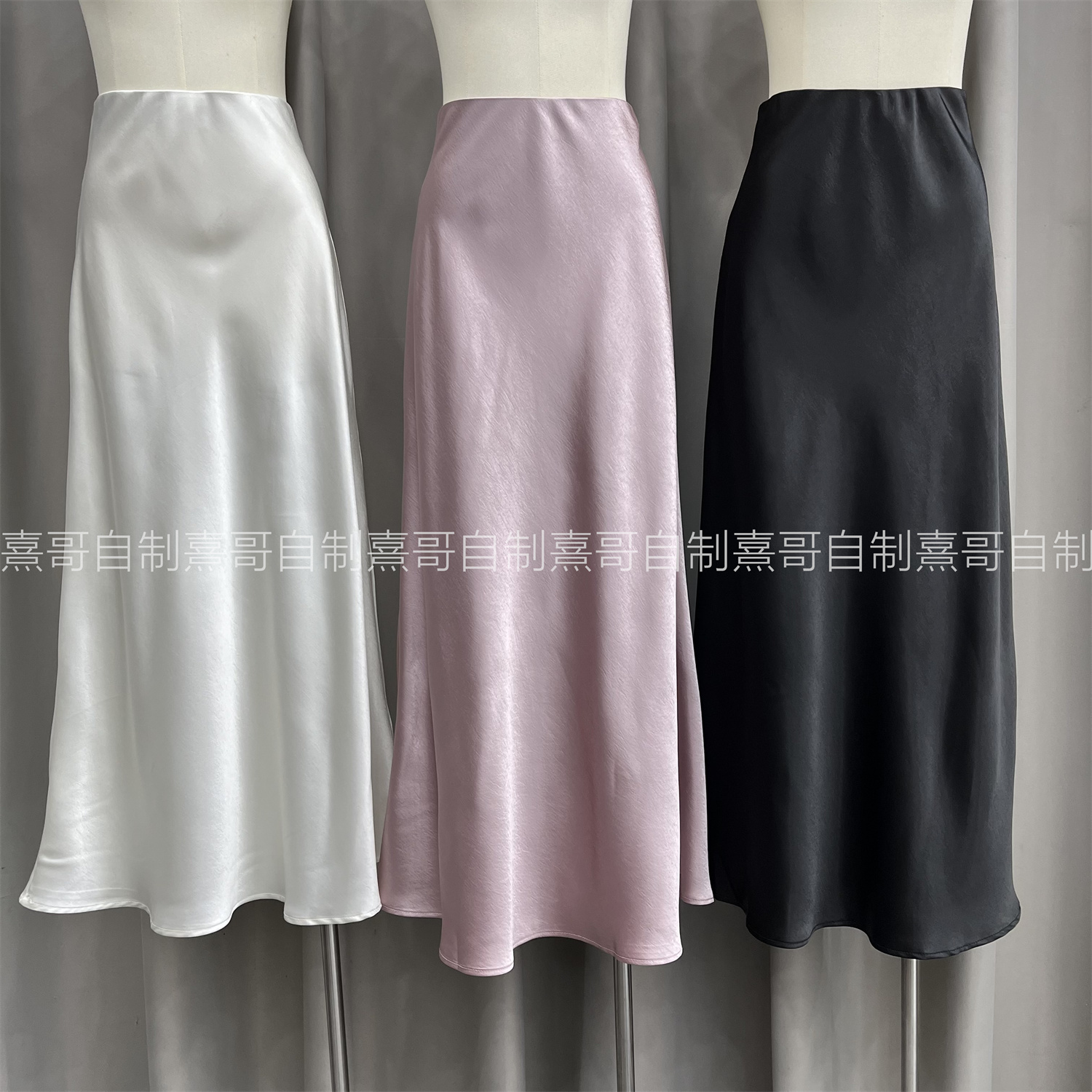 法式复古气质缎面半身裙女生夏季新款高级感中长款高腰鱼尾a字裙