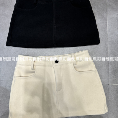 冬季新款韩版高腰显瘦百搭加厚A字半身裙女短款包臀裙一步裙短裙