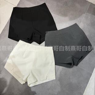 粉丝专享 西装短裤女春潮高腰a字裤黑色显瘦宽松轻薄外穿阔腿裤