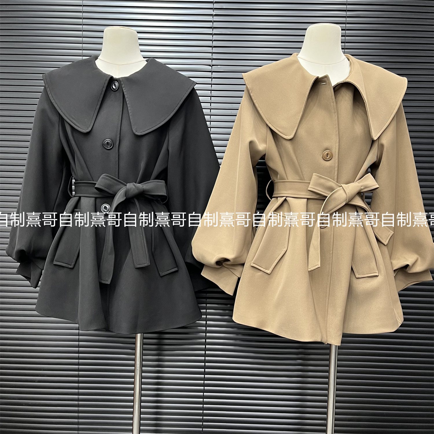 小香风娃娃领风衣外套女秋季系带收腰显瘦爆款小个子气质减龄上衣