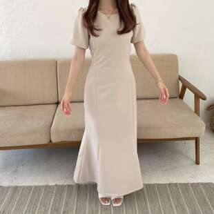 日单CM家多色入高腰包臀超显瘦初秋雪纺连衣裙
