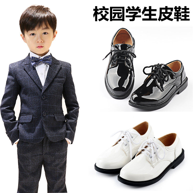 男童皮鞋黑色英伦韩版潮单鞋学生演出儿童西装礼服鞋男中大童休闲