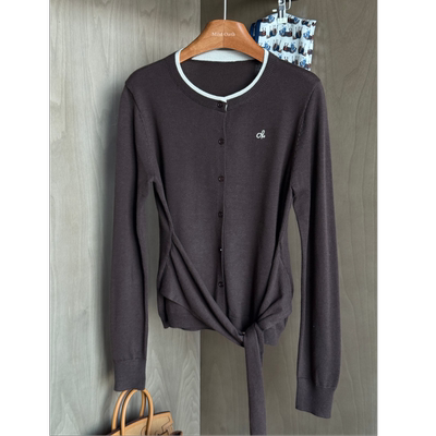 现货【南港的秋】丝光羊毛秋冬毛衣女打结针织开衫