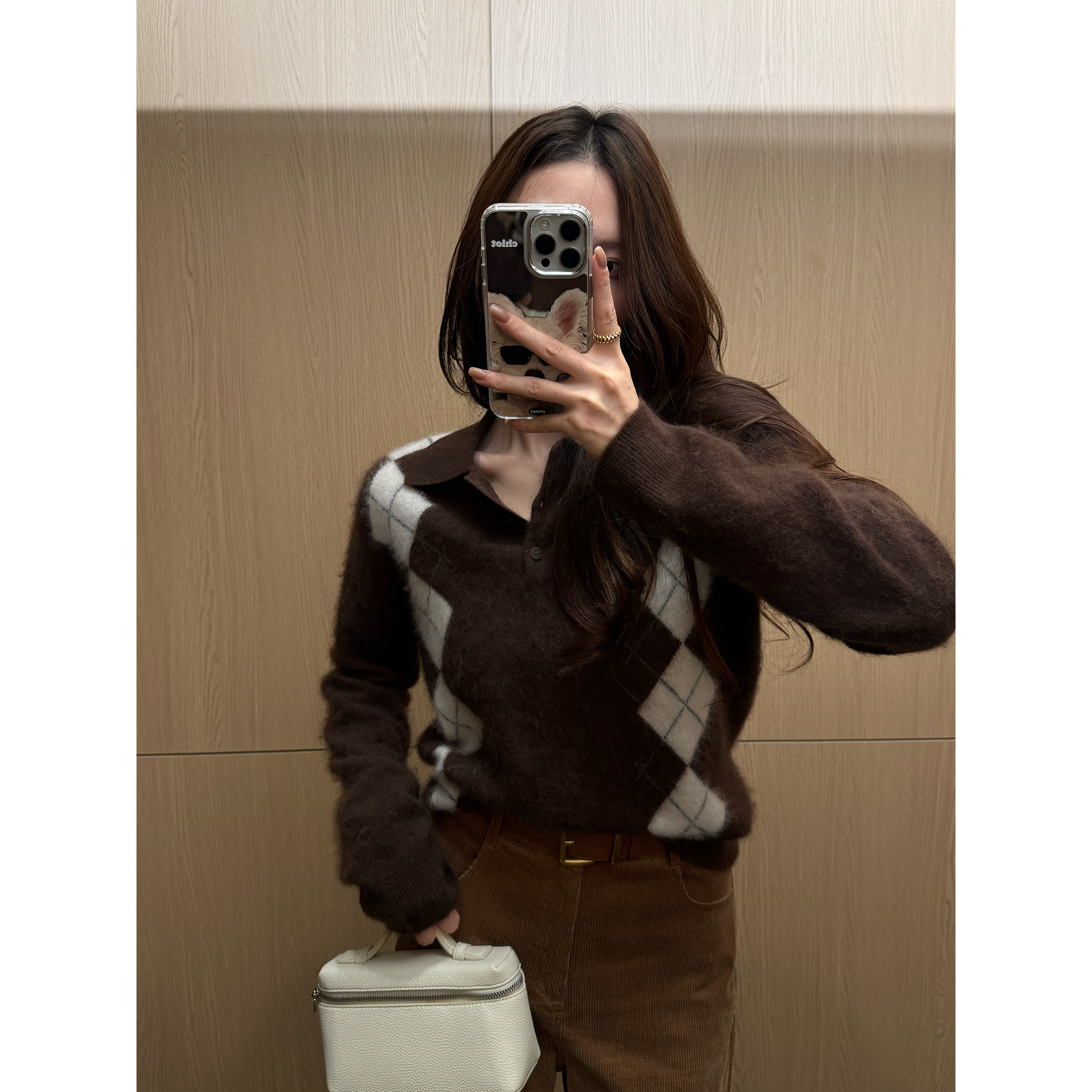 【与雾】绵羊毛女款爆款2025新款洋气韩系复古Polo领毛衣