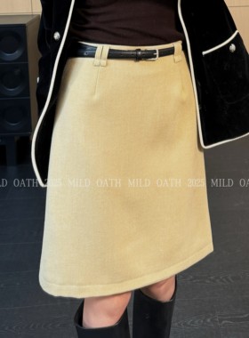 MILD OATH【简搭】高级感韩系高腰修身休闲秋冬字短裙女