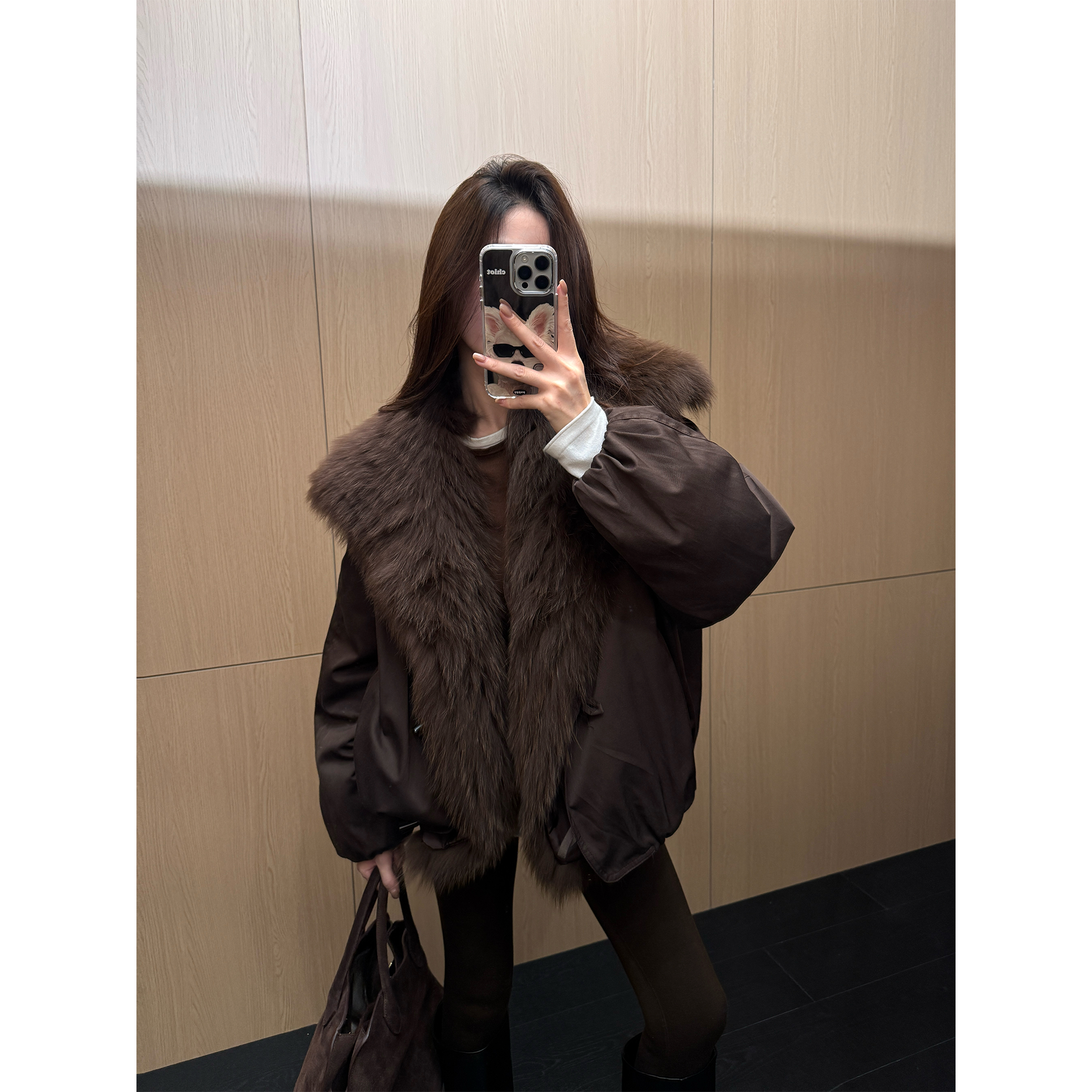 【时光遗珠】韩系100狐狸毛毛领羽绒外套