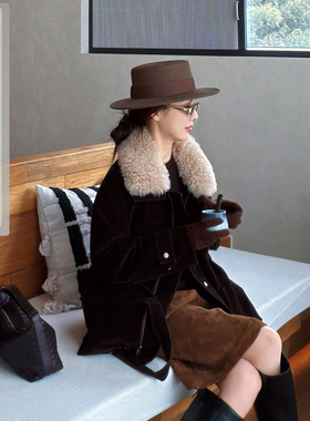 MILD OATH【曼德林街】复古巴恩风毛领皮草派克外套