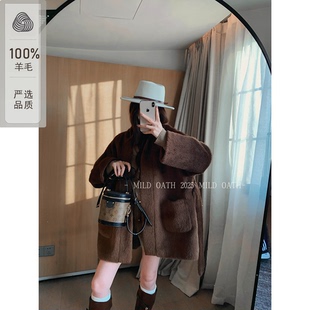 苏丽羊驼毛 浮生若梦 绵羊毛row风气质简约毛呢外套 OATH MILD