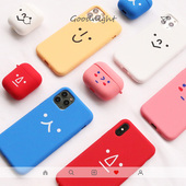 可爱彩色表情iPhone11硅胶情侣手机壳适用苹果se xsmax 8plus防摔