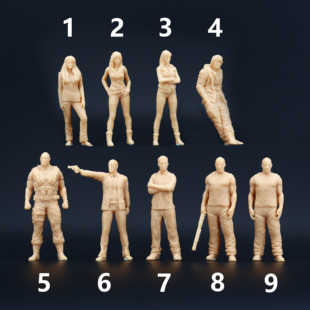 L172速度与激情 范·迪塞尔 保罗沃克 韩 强森白模1/64人偶模型