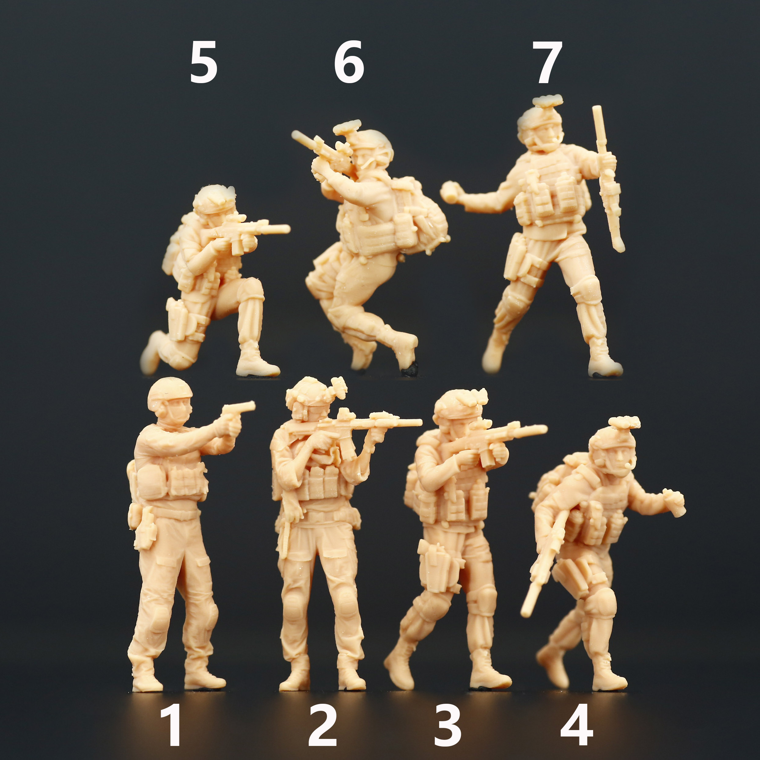 a280美国海豹部队1:64微缩人偶美军模型1:43白模沙盘公仔场景摆件