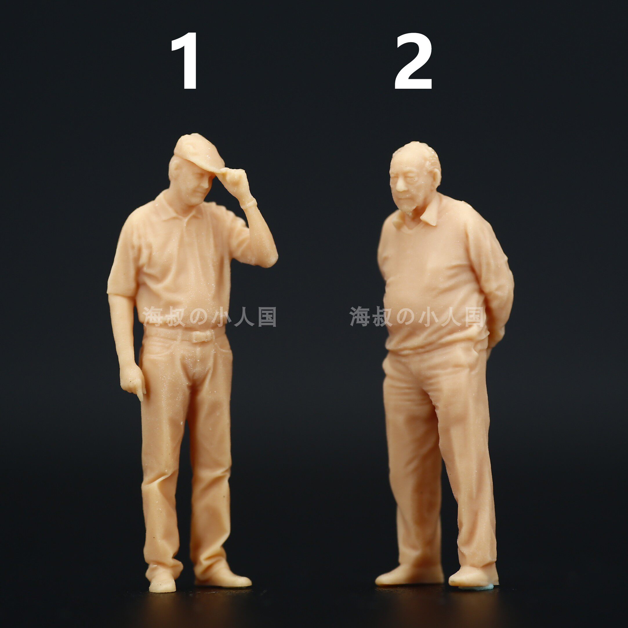 l319孤独老人老头1:64人偶模型手办1:87微缩沙盘树脂1:43小人