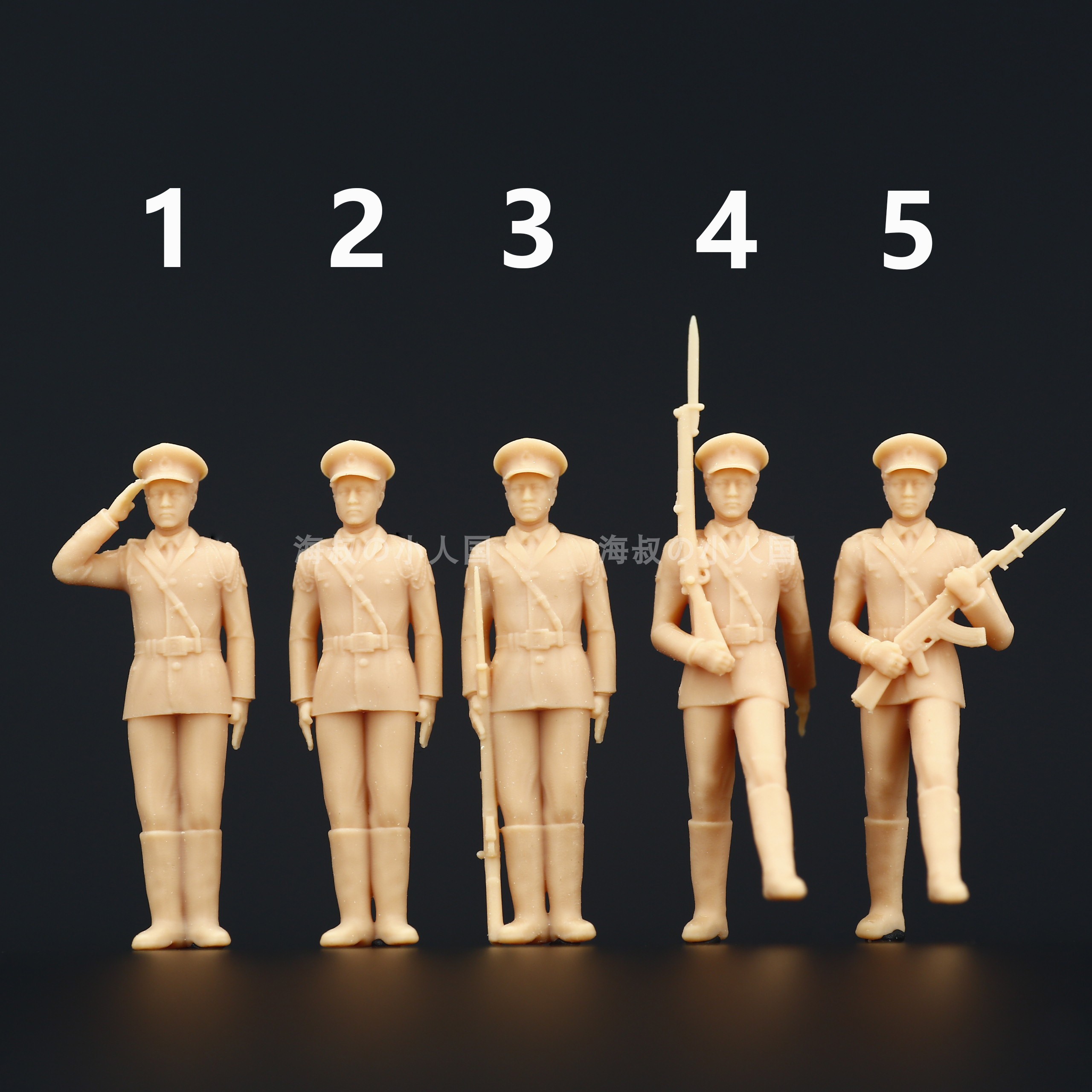 【海叔】a103阅兵仪式部队1:64微缩模型1:43白模沙盘场景摆件人偶