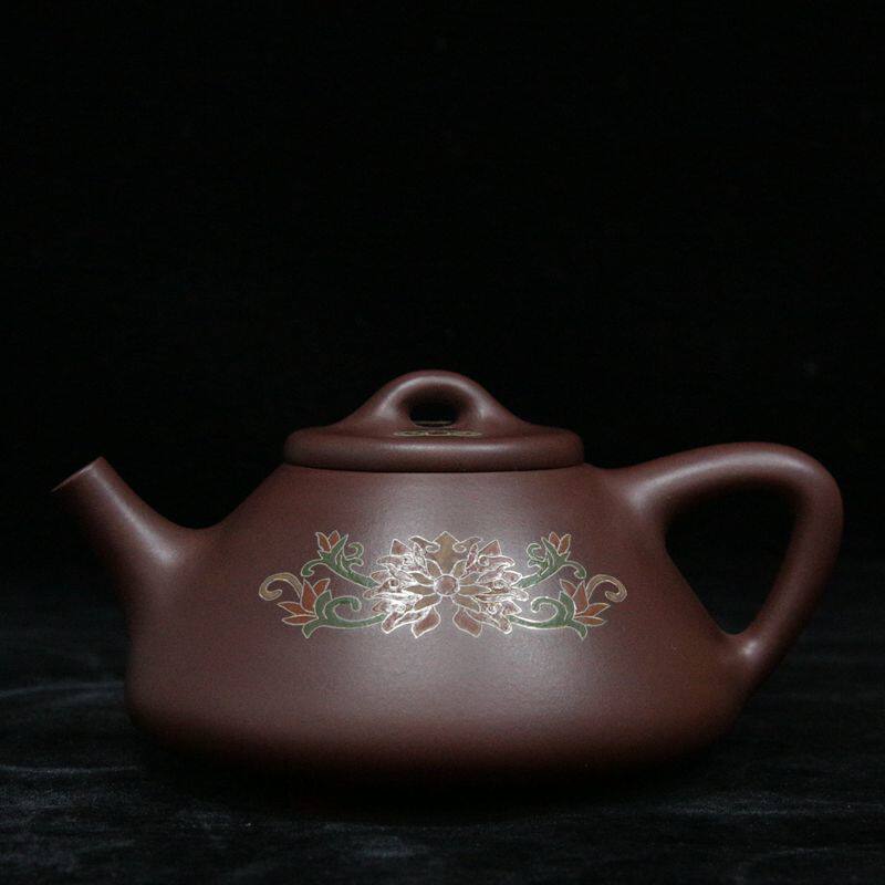 汲氏陶艺汲老推荐高工杨卫刚镶银工艺 全手工制 240cc子冶石瓢