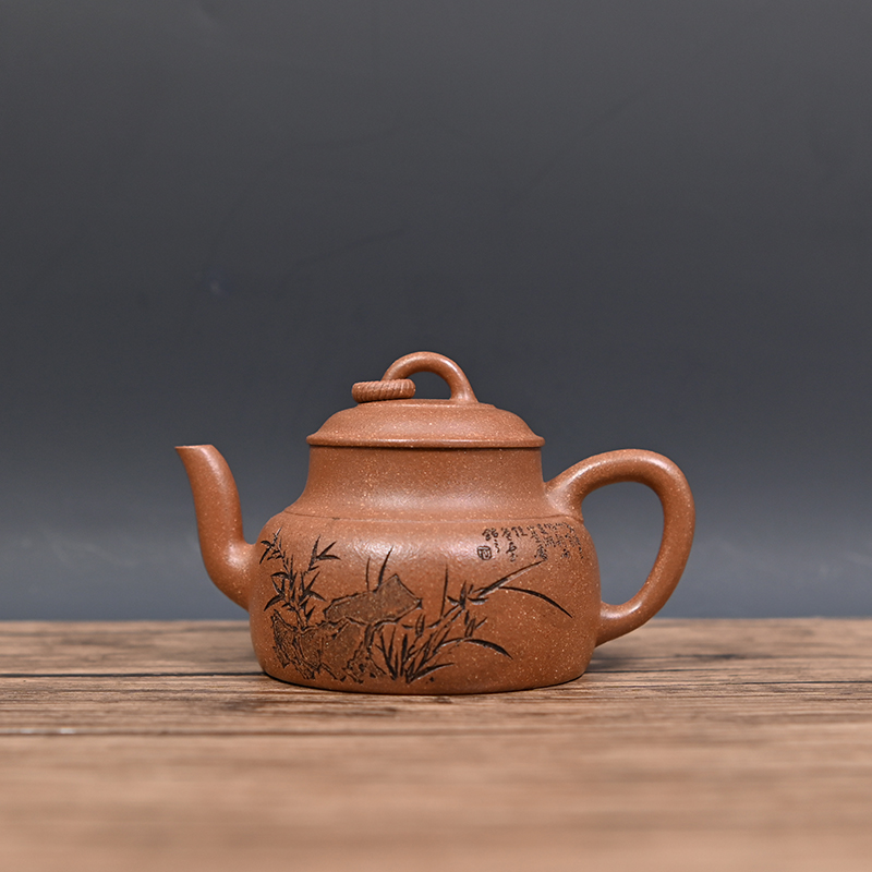 汲氏陶艺汲老推荐 汲小宁全手工 降坡泥 170cc圈钟壶宜兴紫砂壶