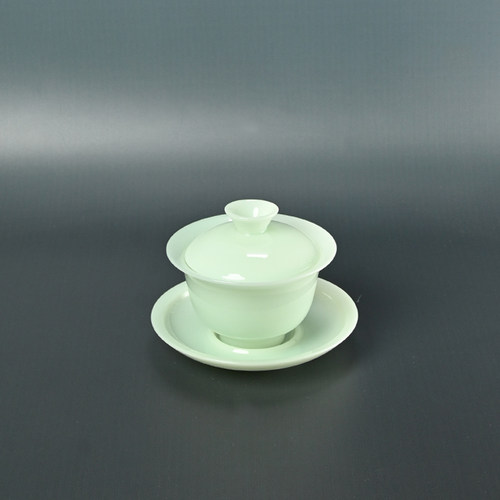 白瓷璞玉薄胎盖碗泡茶碗